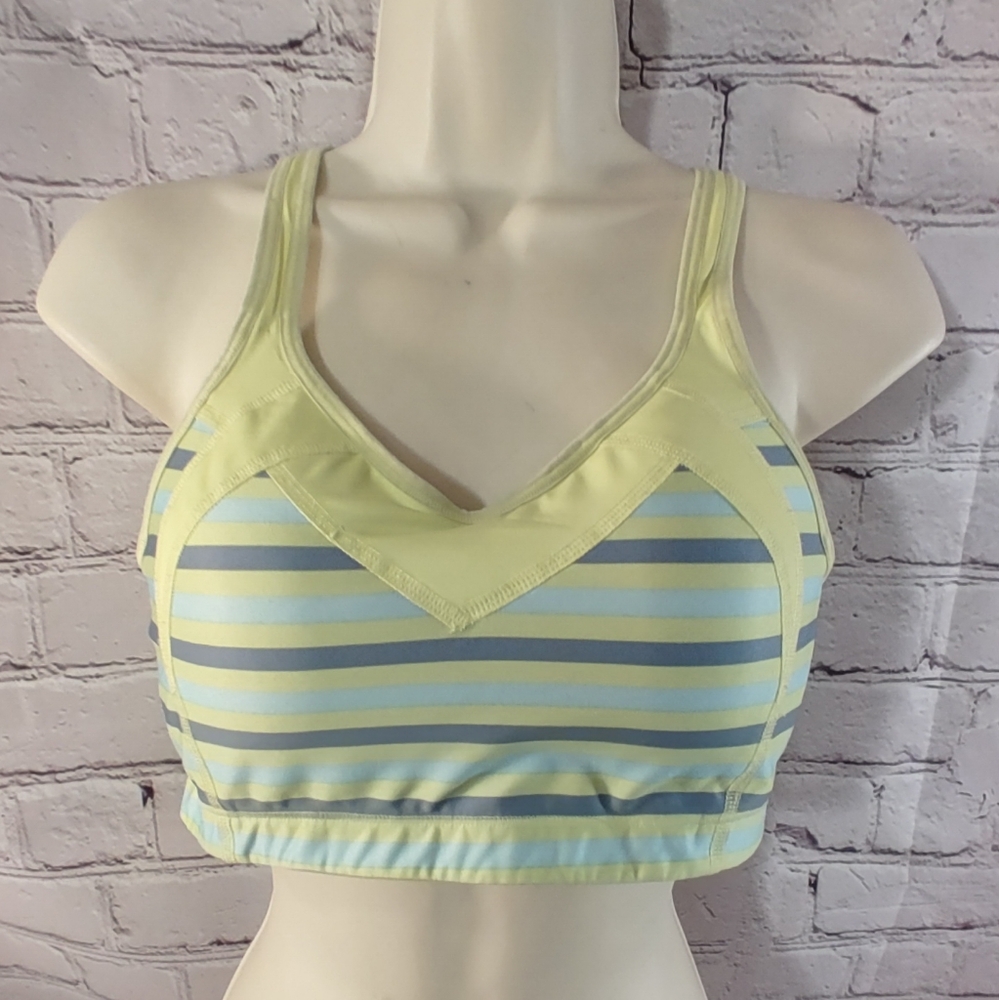 Moving Comfort Urban X Over Striped Sports Bra M